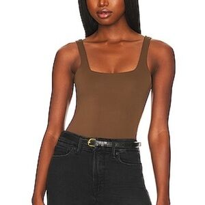 Good American Scuba Modern Tank Bodysuit in Light Mocha004 - Size 4 or XL